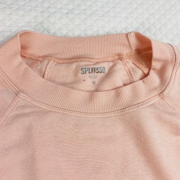 NWT Splits59 Womens Medium Comfy Cozy Sweatshirt Top Pink Curved Hem $108 - Picture 4 of 8